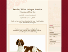 Tablet Screenshot of destinywelshspringerspaniels.com